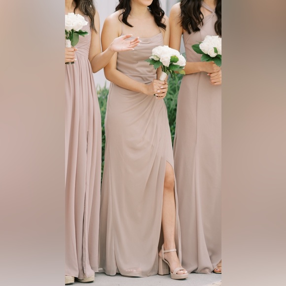 Azazie Kalea Bridesmaid Dress in Taupe - Picture 6 of 7